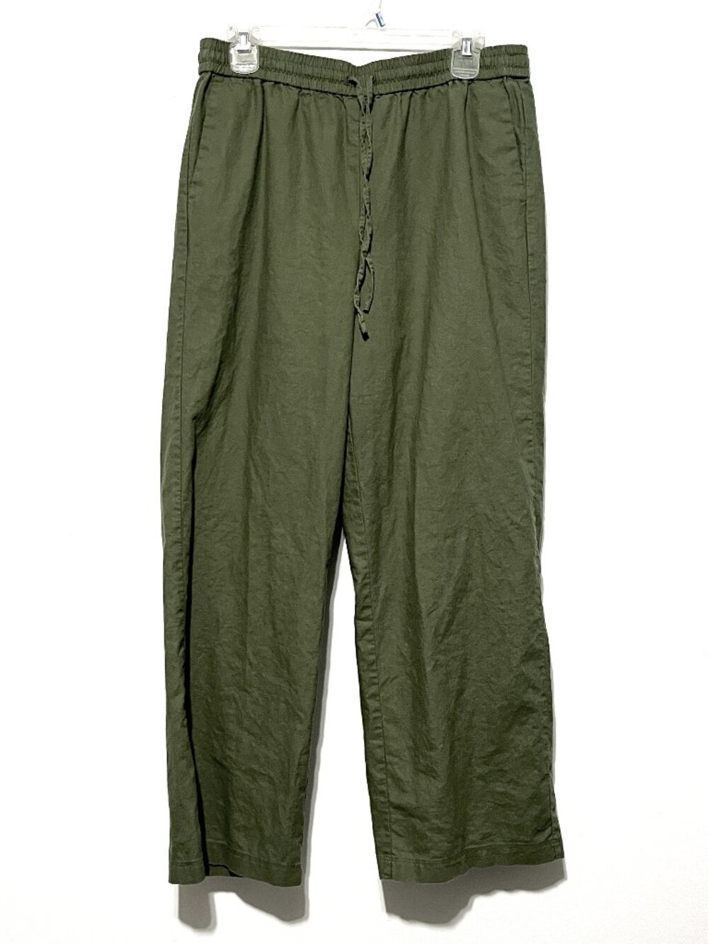 J Crew Womens Wide Leg Linen Blend Pants 8 Green Indie Boho Herbalist Granola